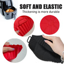Air Fryer Silicone Liners Pot,8 inch Basket Liners, Baking Tray Pots for 3 to 5 Qt fryer Oven Reusable Accessories (Red+Black) -