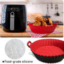 Air Fryer Silicone Liners Pot,8 inch Basket Liners, Baking Tray Pots for 3 to 5 Qt fryer Oven Reusable Accessories (Red+Black) -