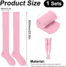 1 Pair Thigh High Socks, Cotton Soft Knee Long Stockings Leg Warmers for Women Girls Christmas Cosplay (Pink) -