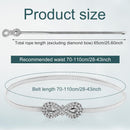 Metal Bow Belt, Women's Rhinestone Belt Silver Waist Stretchy Bow-Knot Chain Shinny Waistband Tie Rope for Dresses Jeans Gift -