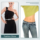 Metal Bow Belt, Women's Rhinestone Belt Silver Waist Stretchy Bow-Knot Chain Shinny Waistband Tie Rope for Dresses Jeans Gift -