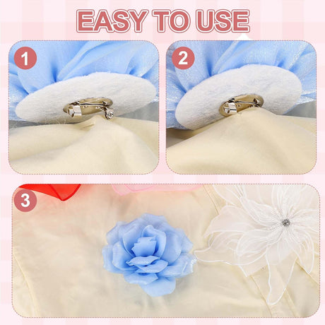 Large Satin Fabric Flower Brooch for Women Organza Elegant Floral Pins Brooches Wedding Dance Party Clothes Dress Hat Accessories Green, Khaki -