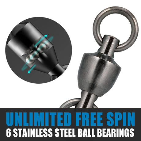 20 Pack Ball Bearing Fishing Swivels, Swivels Tackle Saltwater, Freshwater Stainless Heavy Duty Lure Leader Line Connector #0 - #0-33LB(0.58