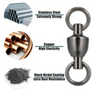 20 Pack Ball Bearing Fishing Swivels, Swivels Tackle Saltwater, Freshwater Stainless Heavy Duty Lure Leader Line Connector #0 - #0-33LB(0.58")