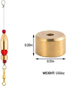 50 Pack Carolina Ticker Keeper Brass Weights Sinkers, Protects Knot & Make Noise, Teaxs Rig Tackle for Freshwater Bass Fishing -