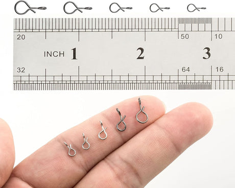 50 Pack Fly Fishing Snap 3 Sizes Stainless Steel Quick Change Lure Clip for Flies, Trout - XS(0.2
