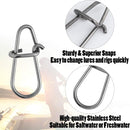 50 Pack Crankbait Snaps Stainless Steel Duo Lock Lure Quick Change Fishing Speed Clips Connector Freshwater Bass -