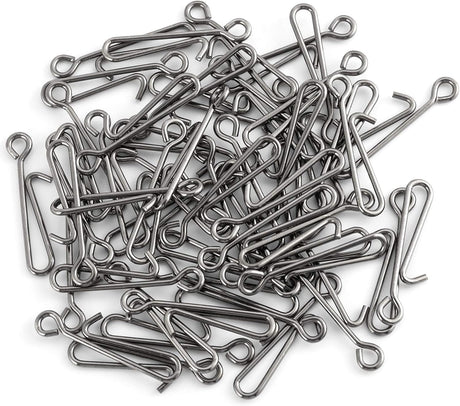 50 Pack Fishing Clips Quick Change Speed Crankbait Snaps Stainless Steel Line Lure Hook Connector Freshwater - #1-22LB-0.55