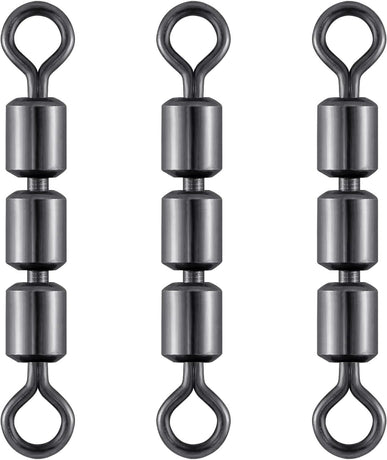 High Speed 3 Roller Swivels, Bead Chain Barrel Swivels Fishing Tackle Trolling Rolling Leader Lure Connector Salmon Walleye Freshwater - #3-84LB