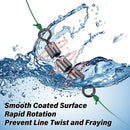 High Speed 3 Roller Swivels, Bead Chain Barrel Swivels Fishing Tackle Trolling Rolling Leader Lure Connector Salmon Walleye Freshwater -