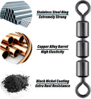 High Speed 3 Roller Swivels, Bead Chain Barrel Swivels Fishing Tackle Trolling Rolling Leader Lure Connector Salmon Walleye Freshwater -