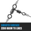 30 Pack 3 Way Swivels Barrel Fishing Tackle Hook Line Connector Three Rig Trolling Catfish Saltwater Freshwater -