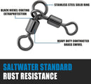 30 Pack 3 Way Swivels Barrel Fishing Tackle Hook Line Connector Three Rig Trolling Catfish Saltwater Freshwater -