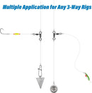 30 Pack 3 Way Swivels Barrel Fishing Tackle Hook Line Connector Three Rig Trolling Catfish Saltwater Freshwater -