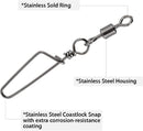 30 Pack Barrel Snap Swivels, Swivels Fishing Tackle Crane Rolling Coast Lock Lure Leader Line Connector Fresh&Saltwater -