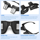 Lazy Glasses, Horizontal Prism Glasses,Lazy Spectacles for Bedridden Laying Dowd Reading and Watching TV in Bed Basic Model Medium-black -