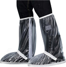 Waterproof Rain Shoe Covers Men Reusable Foldable Snow Boot with Reflector Non Slip Protector for Raining Day,Cycling,Gardening,Fishing,Hiking, Farming Transparent X-Large