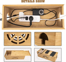 Cable Management Box,Cord Organizer Box,Bamboo Box for fit Desk Computer USB Behind TV Home Hall Power -