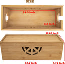 Cable Management Box,Cord Organizer Box,Bamboo Box for fit Desk Computer USB Behind TV Home Hall Power -
