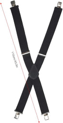 Mens Suspenders, 2 Inches Wide X Back Adjustable Suspenders with Heavy Duty Clips Men's Strip Sling Decor