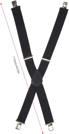 Mens Suspenders, 2 Inches Wide X Back Adjustable Suspenders with Heavy Duty Clips Men's Strip Sling Decor
