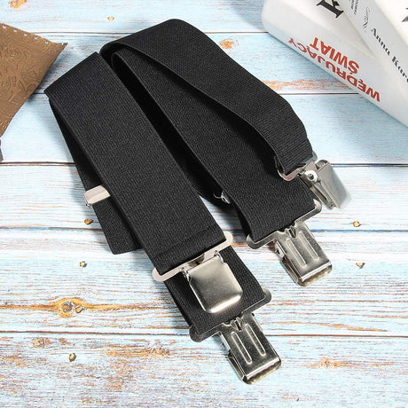 Mens Suspenders, 2 Inches Wide X Back Adjustable Suspenders with Heavy Duty Clips Men's Strip Sling Decor