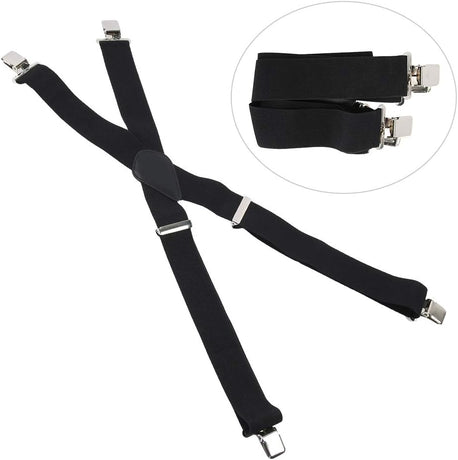 Mens Suspenders, 2 Inches Wide X Back Adjustable Suspenders with Heavy Duty Clips Men's Strip Sling Decor