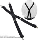 Mens Suspenders, 2 Inches Wide X Back Adjustable Suspenders with Heavy Duty Clips Men's Strip Sling Decor