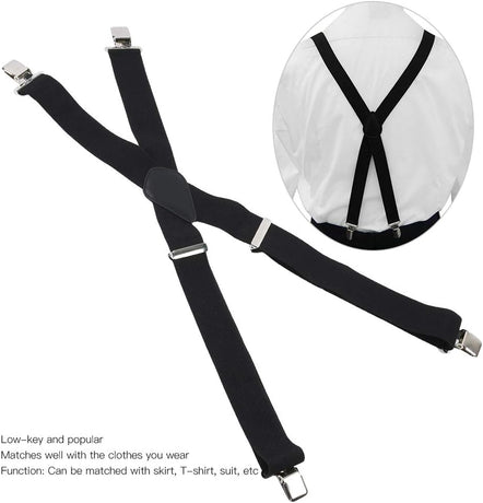 Mens Suspenders, 2 Inches Wide X Back Adjustable Suspenders with Heavy Duty Clips Men's Strip Sling Decor