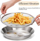 10.3" Kitchen Oil Filter Tray, Stainless Steel Air Fryer Mesh Pan, Draining Basket Accessories for Fried Food, Cooking Net Strainer Colander Barbecue Grill Vegetable Dessert
