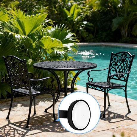 100 Pack 1-1/2 inch Patio Furniture Feet Caps, Wrought Iron Outdoor Chair Glides, Thick Plastic Leg Caps for Metal Chairs & Tables
