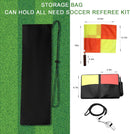 Soccer referee set - 2-piece blocked soccer flag - Red and yellow referee cards - With storage bag - Stainless steel whistle with black lanyard