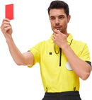 Soccer referee set - 2-piece blocked soccer flag - Red and yellow referee cards - With storage bag - Stainless steel whistle with black lanyard