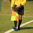 Soccer referee set - 2-piece blocked soccer flag - Red and yellow referee cards - With storage bag - Stainless steel whistle with black lanyard