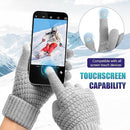 Winter gloves - Fleece gloves - Warm - Soft - Touchscreen gloves - Ladies' winter gloves - Suitable for cold weather - Knitted gloves - 2 pairs - Black gloves - Grey gloves