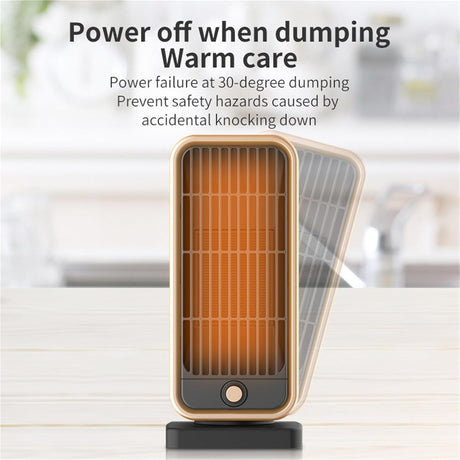 Electric heater - Indoor electric heater - Fan heater for household use - 500W - Ceramic heating element - Power plug