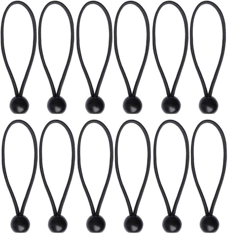 12 Black sailcloth bungee balls for banners - sailcloths - pavilions - tents - bungee hooks - stalls - flagpoles