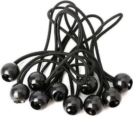 12 Black sailcloth bungee balls for banners - sailcloths - pavilions - tents - bungee hooks - stalls - flagpoles