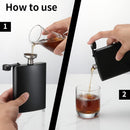 2-pack hip flasks, 8oz and 12oz stainless steel leak-proof slim hip flasks with funnel for men and women (matte black)