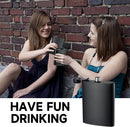 2-pack hip flasks, 8oz and 12oz stainless steel leak-proof slim hip flasks with funnel for men and women (matte black)