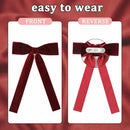 Western String Ties for Men Velvet Western Colonel Bolo Bow Tie Solid Color Clip On Bowtie for Wedding Cosplay