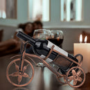 Floating wine rack - Wine rack with stainless steel chain - Metal table wine rack - Silver freestanding table wine rack