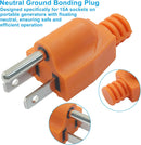 Biaungdo 1 Pack Neutral Ground Bonding Plug for Portable Inverter Generator, Surge Protector Ground Plug with Floating Neutral on RV Generator for Open Ground Error(Orange)