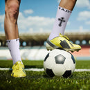 4 Pairs Christian Cross Socks Cross Grip Soccer Sock Anti Slip with Bible Verse Card I Still Remember The Day I Pray or Men Dad Husband Birthday Easter Religious Soccer Sock Jesus VBS Gits