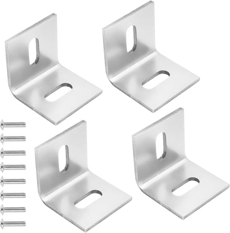 Biaungdo 20 Pcs Heavy Duty Table Top Fasteners, Silver Z Clips Fastener Connector, Adjustable Corner Braces Right Angle L Brackets for Table Tops, Shelves, Desk, Chairs, Repairing Furniture