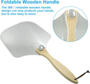 Biaungdo 12 Inch Aluminum Metal Pizza Peel, Pizza Spatula Paddle with Foldable Wood Handle for Oven