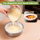 YQL 100PCS 6 Inch Disposable Basque Cake Liners, Non-Stick Parchment Baking Cups for Cheesecake, Muffin, Cupcake, Heat-Resistant Wrappers for Oven, Air Fryer, Microwave, White