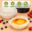 YQL 100PCS 6 Inch Disposable Basque Cake Liners, Non-Stick Parchment Baking Cups for Cheesecake, Muffin, Cupcake, Heat-Resistant Wrappers for Oven, Air Fryer, Microwave, White