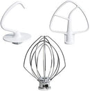 Mixers Accessories K45WW Wire Whip K45DH Dough Hook K45B Coated lat Blade Paddle with Scraper Replacement or Kitchen Tilt-Head Aid Stand Mixer Attachments- Stainless Steel