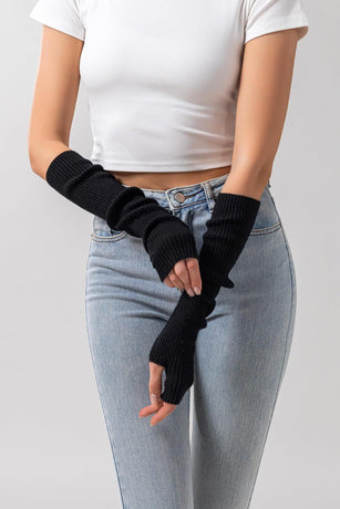 Cashmere Blended Arm Warmer or Women Winter ingerless Gloves Knit Mitten Gloves Wrist Warmer with Thumb Hole
